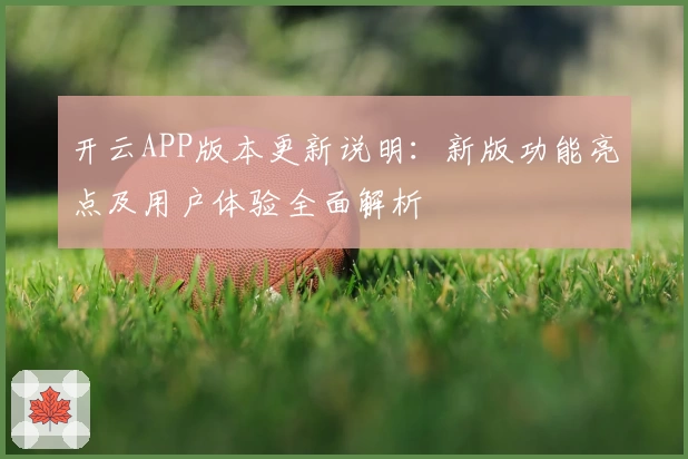 开云APP版本更新说明：新版功能亮点及用户体验全面解析